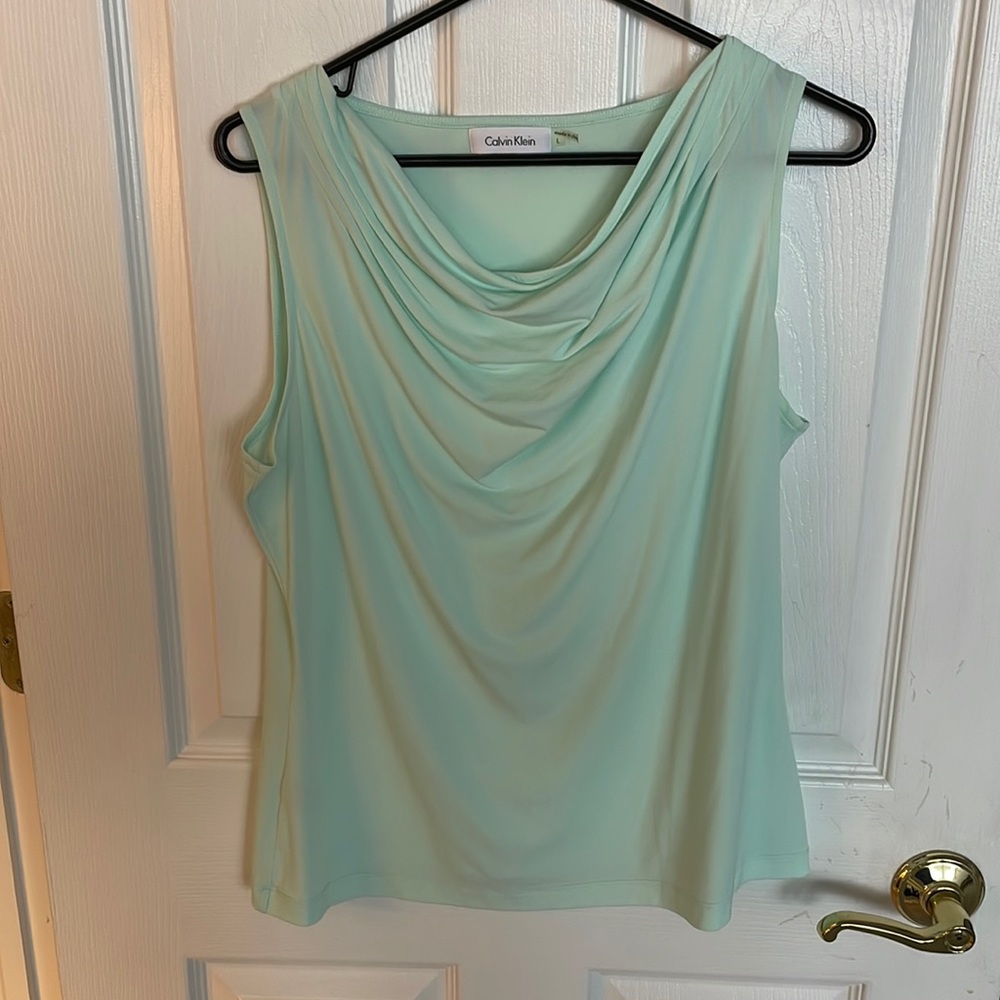 Calvin Klein large teal blouse tank